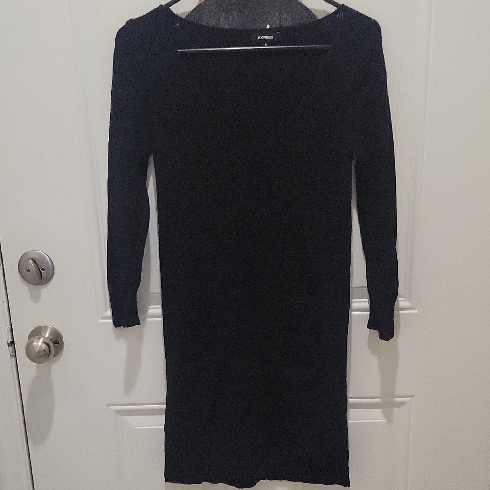 Express Black Bodycon Long Sleeve Dress